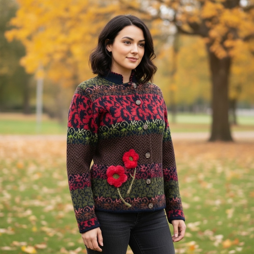 Vintage Susan Bristol Hand Embroidered Cardigan